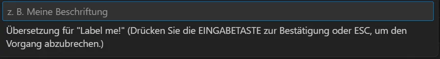 Eingabefeld für die Übersetzung